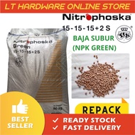 [1KG REPACK ] -  Nitrophoska Green / Singa Kuda / 狮马青肥 - NPK 15-15-15+2S (Growth fertilizer/ Baja Su