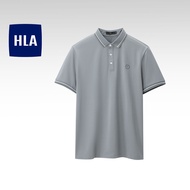 HLA Solid Colour Contains Mulberry Silk Short Sleeve Polo Shirt Men-HNTPD2Y023A23