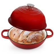 Enameled Cast Iron Dutch Oven with Lid/6 Quart Dutch Oven Pot for Sourdough Bread Baking/10 Inch Bre