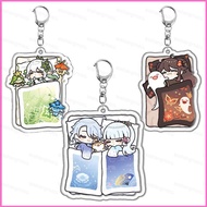 HK2 Genshin Impact Klee Acrylic Keychain Venti Mona Pendant Bags Accessories Game Anime Periphery HK