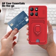 Slide Camera Card Slot Bag TPU Phone Case For Honor X9C X8B X8C X7B X7C Shockproof Luxury Soft Holde