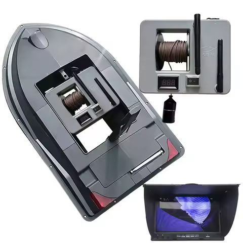 GPS Baitboat 5.8G FPV Cable 7" Lcd Monitor Live Video Deep Sea Underwater CCTV Night Vision Dual Hul