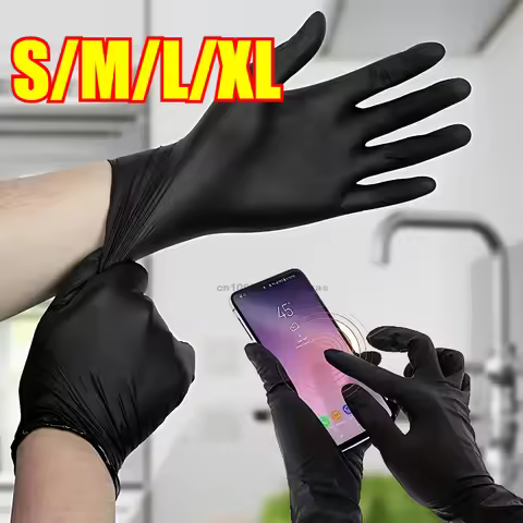 Black Xl Latex Gloves Pvc Gloves Disposable Nitrile Gloves Housework Cleaning Car Industry Gardening
