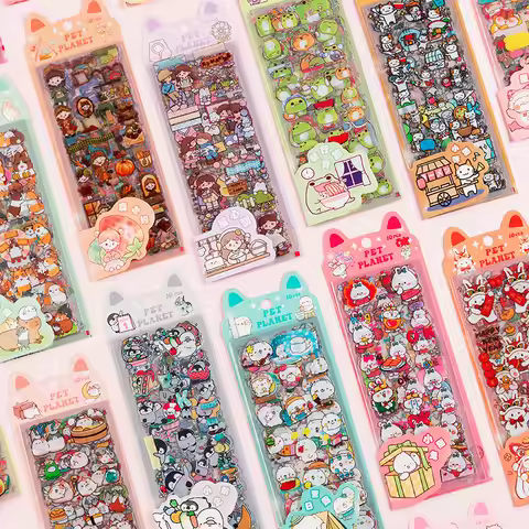 Pet Planet Series Waterproof PVC Children's Creative Sticker Cartoon Cute Sticker Princess Handbook 