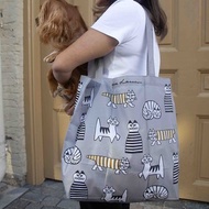 Lisa Larson 條紋貓折疊購物袋/手提袋/環保袋