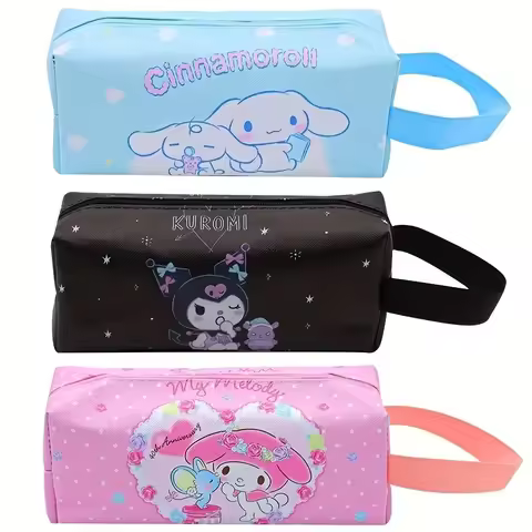 Sanrio Pen Bag Hello Kittys Cinnamoroll My melody Kuromi Cartoon Anime Makeup Bag Student Stationery