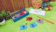 APE-PANC3 Mainan Alat Permainan Edukasi Edukatif Anak APE TK PAUD Memancing Ikan Angka
