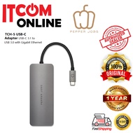 PEPPER JOBS TCH-5 TYPE-C TO 2-USB3.0/TYPE-C/HDMI/LAN ADAPTER DISPLAY