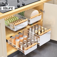 GSlife 🔥No Punching🔥Pull Out Basket Kitchen Cabinet Tall /Pull Out Storage Box/Pull Out Rack