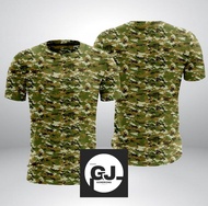 Kaos Loreng TNI Sage Green Terbaru / Baju Jersey Dryfit Loreng Sage Green Lengan Pendek Dan Panjang