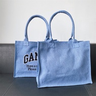 GANNI Letter Towel Embroidered Style Embroidered Canvas Bag Shopping Bag Shoulder Tote Bag Tote Bag