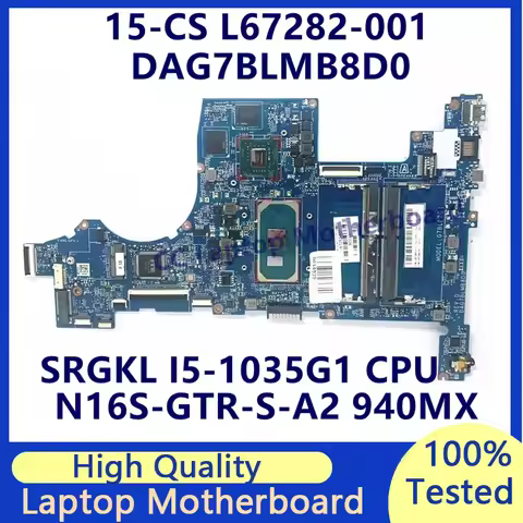 L67282-001 L67282-501 L67282-601 For HP 15-CS Laptop Motherboard W/SRGKL I5-1035G1 CPU N16S-GTR-S-A2