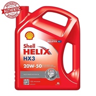 Original Shell Helix HX3 4L Engine Oil 20W50 4Liter For Proton Perodua Honda Minyak Hitam Kereta Wira Waja Myvi 4t