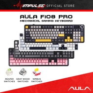 Aula F108 Pro RGB Tri-Mode Mechanical Keyboard - Screen & Knob, Full Size Keyboard, 8000mAh Battery,