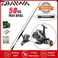 DAIWA Reel Rod Fishing Rod And Reel Set Spinning Rod Casting Set 50kg High Speed Spinning Reel