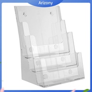 《penstok》 Slanted Brochure Holder Wall Mount Flyer Stand Clear Acrylic 3-tier A4 Brochure Holder Wall Mount Countertop Organizer Stand