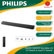 PHILIPS SOUNDBAR 2.0 TAT5105 (Bluetooth/HDMI ARC/2.0 Channel)