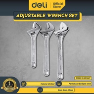 Deli Kunci Inggris Set Ukuran 6 / 8 / 10 inch Adjustable Wrench