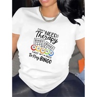 Women's Fun Baccarat Night T-Shirt-I Don't Need Therapy Just Baccarat Pattern T-Shirt With Baccarat