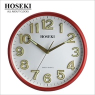 HOSEKI H-9209 Round Designer Luminous Wall Clock Series Decor Silent Sweep Non-Ticking 3D Large Embossed Number