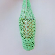 水綠簍空手鉤編織包 水壺袋 環保袋
