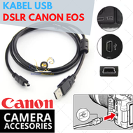 Kabel USB / Data for Kamera Canon EOS DSLR 550D 600D 650D 700D 750D 760D 800D 850D 1000D 1100D 1200D 1300D 1500D 4000D 3000D 60D 70D 77D 80D 90D 5D 5D2 5D3 5DII 5D3 6D 7D 7DII 6DII 100D 200D PowerShot IXUS EOS-M M2 M3 M5 M10 2000D Panjang 1m 2m 3m 5m 10m