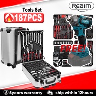 REAIM 187Pcs Tools Set For Motorcycle/car Socket Wrench Set Heavy Duty Tools Box Set Original