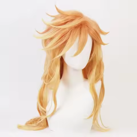 Brand ation Douma Cosplay Wig Demon Killer Kimetsu No Yaiba Halloween Party Golden Layered Gradient 