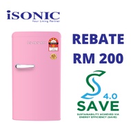 [Free Shipping] Isonic Single Door Vintage Refrigerator - Pink ISR-BC110LH Retro Fridge ISRBC110LH similar SMEG Fridge