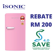 Isonic Single Door Vintage Refrigerator Pink ISR-BC110LH Retro Fridge ISRBC110LH SMEG
