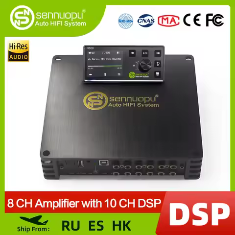 Sennuopu DS-M10Pro Car Audio 8 CH Amplifier with 10 CH DSP Processor Bluetooth Amp Equalizer Amplifi