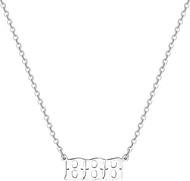 Angel Number Necklace for Women, 18K Gold Plated Stainless Steel Number Pendant Necklace 000 111 222