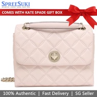 Kate Spade Handbag In Gift Box Crossbody Bag Natalia Small Flap Crossbody Chalk Pink # WKRU7074