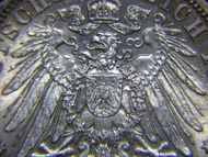 1913年德意志帝國(Deutsche Reich)慶祝德皇威廉二世登基銀禧大鷹國徽3馬克(Silver Mark)紀念銀幣(德皇威廉二世Kaiser Wilhelm II肖像,原光好品)