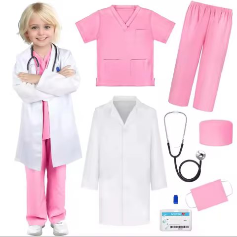 Doctor Cosplay Coat Nurse Suit Little Doctor's Surgical Suit Kids Performance Garment Boys Girls Doc