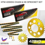 KRISS100 428 SPROCKET SET GOLD HTM 428 CHAIN SPROCKET SET CT110 RK RKM NTN NGK HIRERV 2T 400 NTN SKF