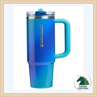 30 Oz Stanley 史丹利 ProTour Flip Straw Tumbler 隨行杯 30安士，真空保溫 ， Thermos ，防漏蓋，健身旅行礼品，第二代不鏽鋼隔熱隨行杯，海玻璃光環藍色