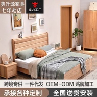 81m Wood Wax Oil North Wood Bed Bed Wedding Solid Simple 5 North American Log 1m European Style Bed 