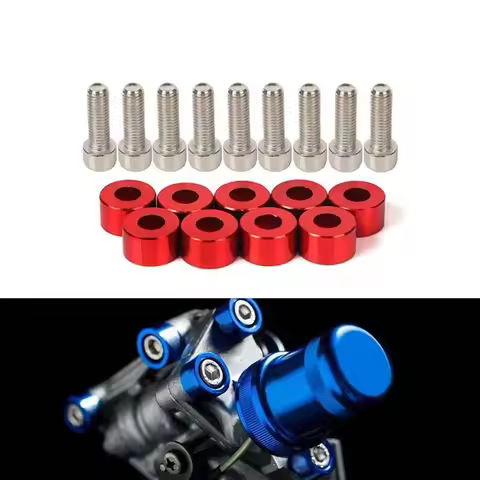 9pcs M8 Aluminum Fender Washers Bolt For Honda Civic B/D/K Series Air Inlet Manifold Engine Screws D