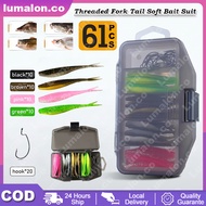 Ready 61Pcs Softlure Soft Lure Casting Fishing Bait Soft Lure Bait Complete Fishing Lure