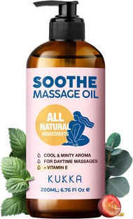 Kukka Soothe Massage Oil for Massage - 100% Pure Natural, Warming for Women & Men with Eucalyptus, P