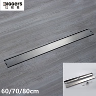 【WoW shop】 Biggers 304 Stainless Steel Big Flow Invisible Floor Drains 60/70/80 Cm Tile Insert Linea