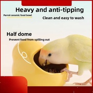 Parrot Anti Splash Bird Food Bowl for Cockatiel Budgie Parakeet Feeding