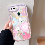 LAYAR Silicone SoftCase for Oppo A7 A12 A12S A74 A95 4G F19 F19s Reno 6 Lite A73 4G F17 A73 5G A72 5G A53 5G AX7 A7N A5S AX5S A11K Heart Flowering Flowers All Screen Curly Wave TPU Mobile Case Flower Phone Case