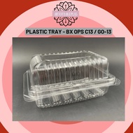OPS-C13 GO-13 Plastic Tray with Lock {50pcs} / Bakery Disposable Plastic / Clear Food Box / Bekas Ma