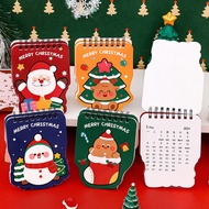 2024 Mini Cartoon Christmas Desk Calendar School Office X-Mas Planner Coil Calendar