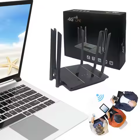 4G LTE Router with SIM Card Slot 4G CPE Modem 300Mbps Wireless WiFi Router 6 Antennas Hotspot for Ho