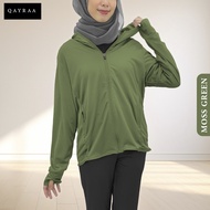 QAYRAA UPF50+ Cap Jacket Jogging Jacket Sport Anti-UV Hoodie /Size S-3XL/Black/Blue/Maroon/Grey/Dust