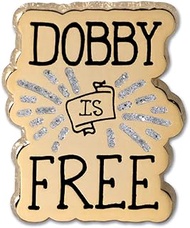 Harry Potter Dobby is Free Glitter Inset 1" Full Color Enamel Pin