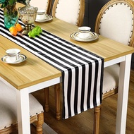 {AN RANG}ผ้าปูโต๊ะสี่เหลี่ยมสไตล์นอร์ดิกลายเส้นสีดำและสีขาวไม่ลื่นแสงหรูหราโต๊ะกาแฟแฟชั่นสด